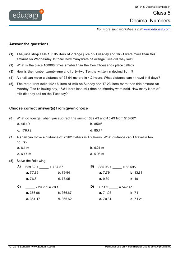 67-maths-worksheets-for-grade-5-australia
