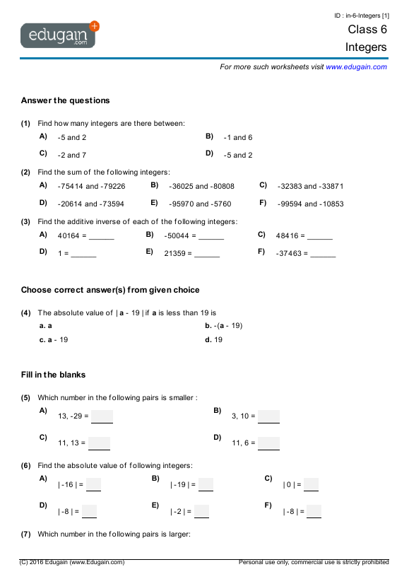 adorable-free-worksheets-grade-7-math-about-integers-worksheet-worksheets-samples